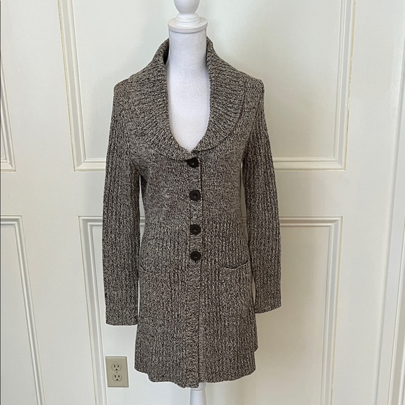 Fashion Bug Taupe Knit Cardigan with Buttons - Picture 1 of 9